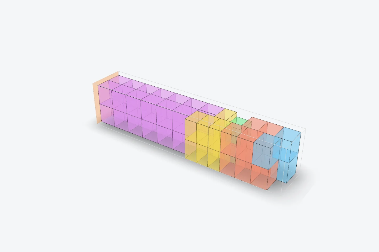 3D loader output: curtain-sided trailer with mixed-pallet stacking